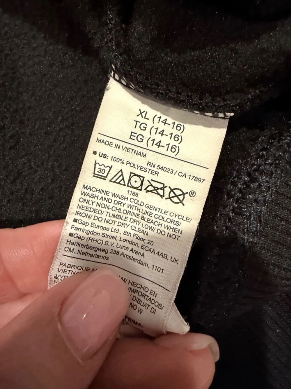 Old Navy Black Cropped Half Zip Hoodie Girls XL 14-16